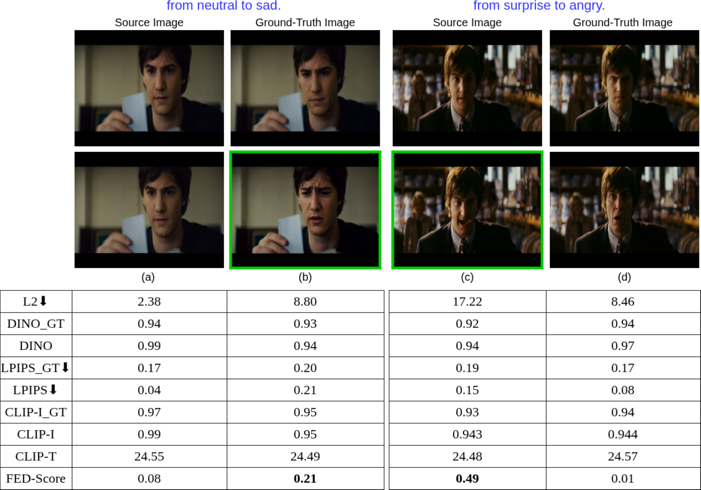 Qualitative comparison of FED-Score